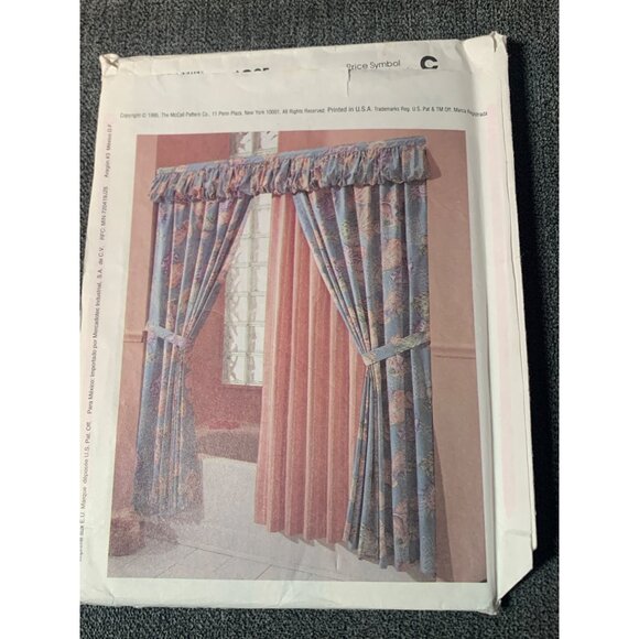 McCall's Home Decorating Pattern 7644 Window & Shower Curtains uncut - Picture 2 of 2